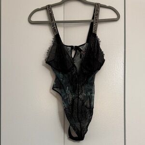 Victoria Secret Babydoll Green Lingerie Lace Set Size XL